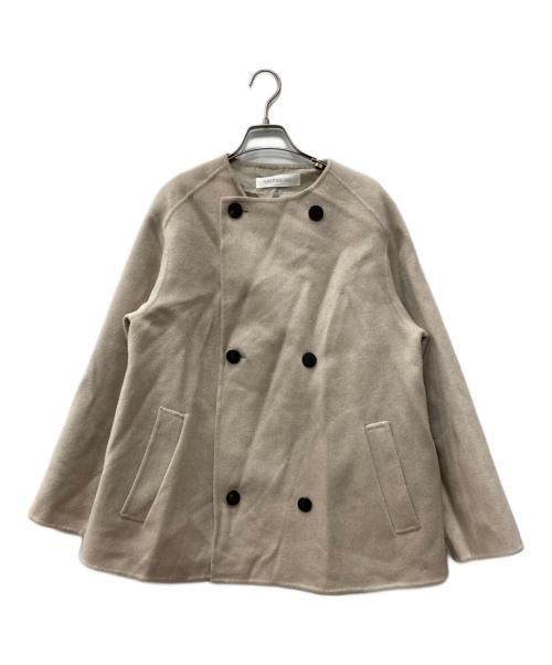GALERIE VIE（ギャルリーヴィー）GALERIE VIE (ギャルリーヴィー) ウールダブルフェイス ショートノーカラートレンチコート ベージュ サイズ:FREEの古着・服飾アイテム