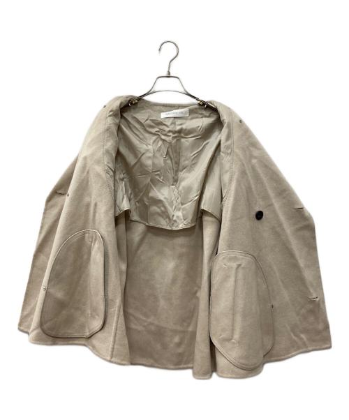 GALERIE VIE（ギャルリーヴィー）GALERIE VIE (ギャルリーヴィー) ウールダブルフェイス ショートノーカラートレンチコート ベージュ サイズ:FREEの古着・服飾アイテム