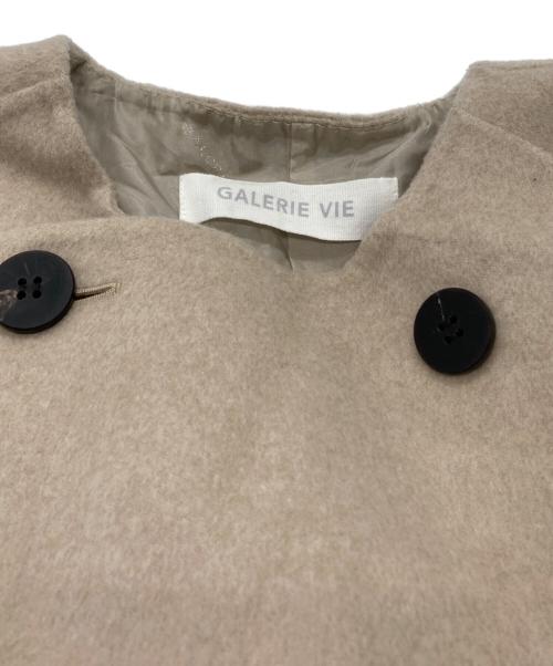 GALERIE VIE（ギャルリーヴィー）GALERIE VIE (ギャルリーヴィー) ウールダブルフェイス ショートノーカラートレンチコート ベージュ サイズ:FREEの古着・服飾アイテム