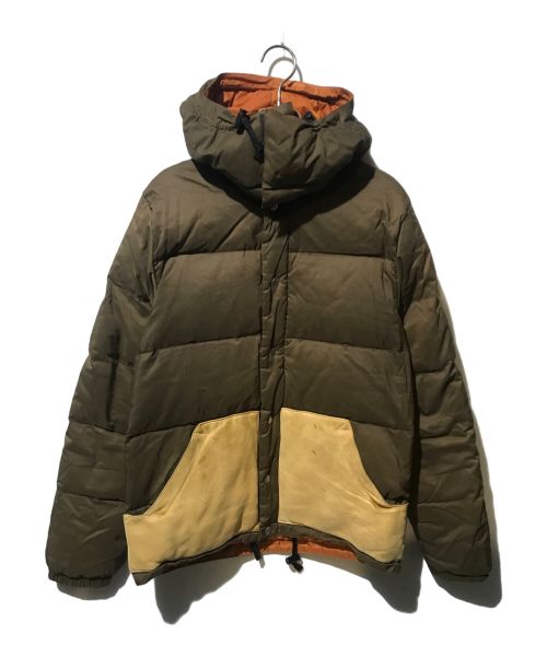 Crescent Down Works（クレセントダウンワークス）Crescent Down Works (クレセントダウンワークス) レザーポケットダウンジャケット ブラウン サイズ:Sの古着・服飾アイテム