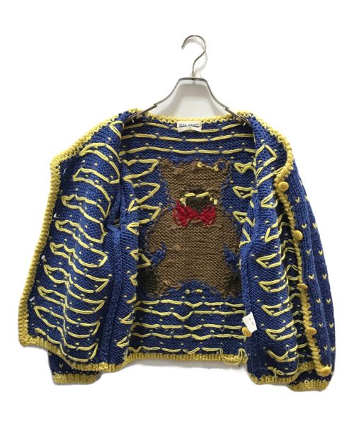 PINK HOUSE（ピンクハウス）PINK HOUSE (ピンクハウス) ノルディックニットカーディガン ブルー×イエロー サイズ:下記参照の古着・服飾アイテム