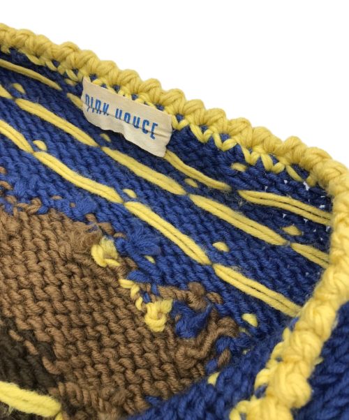 PINK HOUSE（ピンクハウス）PINK HOUSE (ピンクハウス) ノルディックニットカーディガン ブルー×イエロー サイズ:下記参照の古着・服飾アイテム