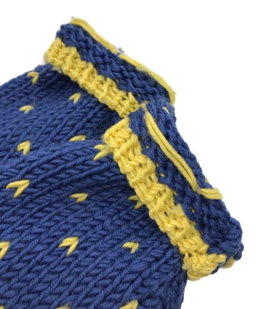 PINK HOUSE（ピンクハウス）PINK HOUSE (ピンクハウス) ノルディックニットカーディガン ブルー×イエロー サイズ:下記参照の古着・服飾アイテム