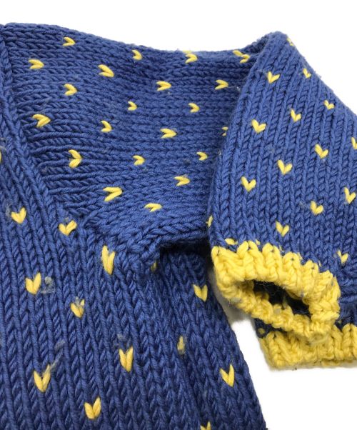 PINK HOUSE（ピンクハウス）PINK HOUSE (ピンクハウス) ノルディックニットカーディガン ブルー×イエロー サイズ:下記参照の古着・服飾アイテム