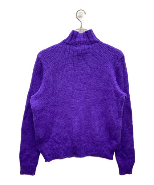 POLO RALPH LAUREN（ポロ・ラルフローレン）POLO RALPH LAUREN (ポロ・ラルフローレン) カシミヤ混ハーフボタンニット パープル サイズ:Lの古着・服飾アイテム
