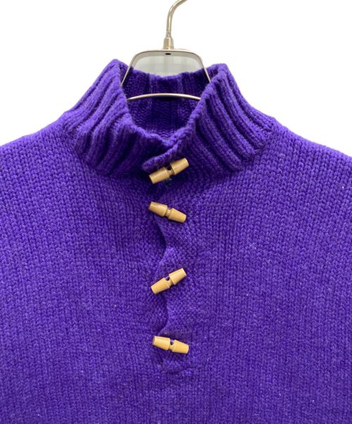 POLO RALPH LAUREN（ポロ・ラルフローレン）POLO RALPH LAUREN (ポロ・ラルフローレン) カシミヤ混ハーフボタンニット パープル サイズ:Lの古着・服飾アイテム