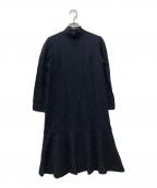 ANAYIアナイ）の古着「ウールジャージーヘムフレア ワンピース」｜ネイビー
