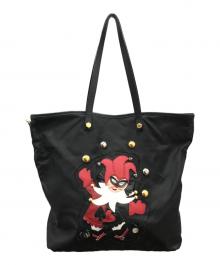 PRADA（プラダ）の古着「テスートナイロン×サフィアーノレザー ピエロ トートバッグ」｜ブラック
