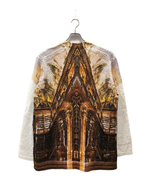 COMME des GARCONS HOMME PLUS（コムデギャルソンオムプリュス）COMME des GARCONS HOMME PLUS (コムデギャルソンオムプリュス) グラフィックデザインニットセーター イエロー サイズ:Lの古着・服飾アイテム