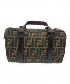 FENDIフェンディ）の古着「FF ズッカ キャンバスレザーハンドバッグ」｜ブラウン