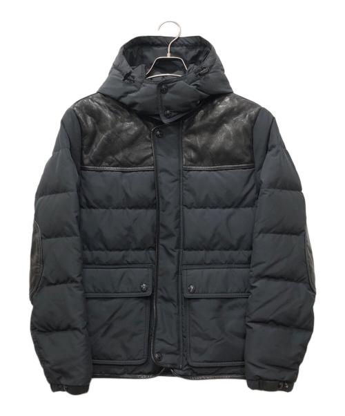 COACH（コーチ）COACH (コーチ) レザー切替ダウンジャケット ブラック サイズ:XSの古着・服飾アイテム