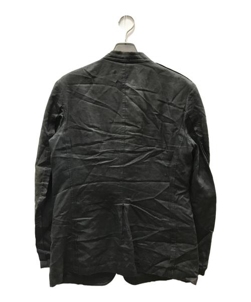 Yohji Yamamoto pour homme（ヨウジヤマモト プールオム）Yohji Yamamoto pour homme (ヨウジヤマモト プールオム) フラップポケットデザイン麻ジャケット ブラック サイズ:2の古着・服飾アイテム