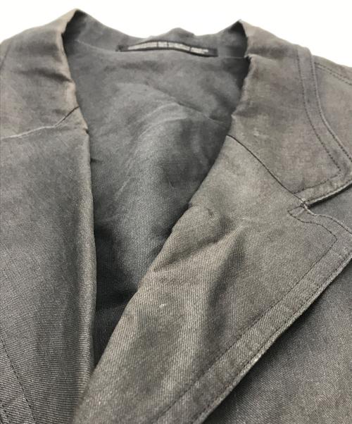 Yohji Yamamoto pour homme（ヨウジヤマモト プールオム）Yohji Yamamoto pour homme (ヨウジヤマモト プールオム) フラップポケットデザイン麻ジャケット ブラック サイズ:2の古着・服飾アイテム