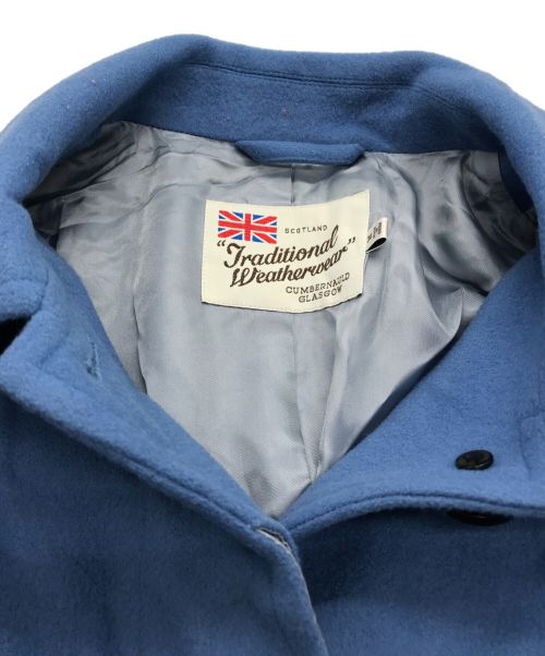 Traditional Weatherwear（トラディショナルウェザーウェア）Traditional Weatherwear (トラディショナルウェザーウェア) ウールステンカラーコート ブルー サイズ:Sの古着・服飾アイテム