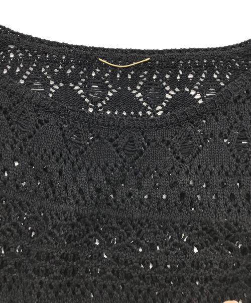 L’Appartement（アパルトモン）L’Appartement (アパルトモン) クロッシェニットワンピース ブラック サイズ:FREEの古着・服飾アイテム