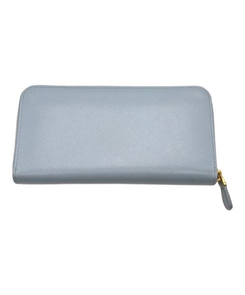PRADA（プラダ）PRADA (プラダ) SAFFIANO EMBOSS ROUND ZIP WALLET ブルー サイズ:下記参照の古着・服飾アイテム