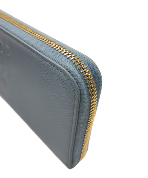 PRADA（プラダ）PRADA (プラダ) SAFFIANO EMBOSS ROUND ZIP WALLET ブルー サイズ:下記参照の古着・服飾アイテム