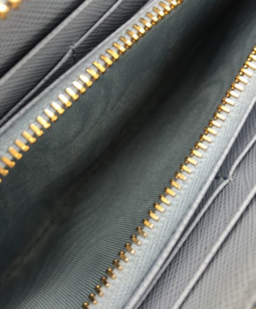 PRADA（プラダ）PRADA (プラダ) SAFFIANO EMBOSS ROUND ZIP WALLET ブルー サイズ:下記参照の古着・服飾アイテム