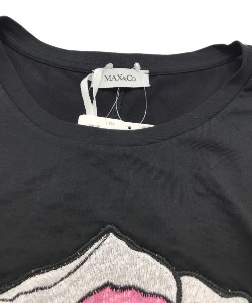 MAX&Co.（マックスアンドコー）MAX&Co. (マックスアンドコー) フラワー刺繍カットソー ブラック サイズ:M 未使用品の古着・服飾アイテム