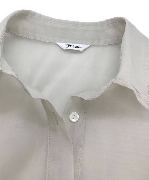 Jines（ジネス）Jines (ジネス) バックプリーツ シアー シャツ グレー サイズ:38 未使用品の古着・服飾アイテム