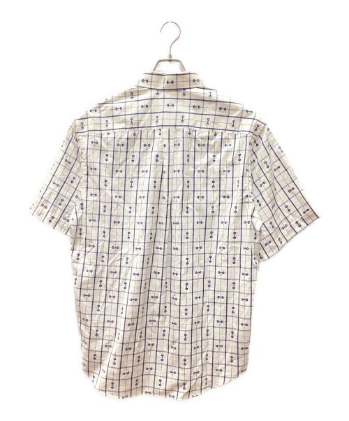 GUCCI（グッチ）GUCCI (グッチ) ホースビット プリント コットン シャツ ネイビー サイズ:48の古着・服飾アイテム