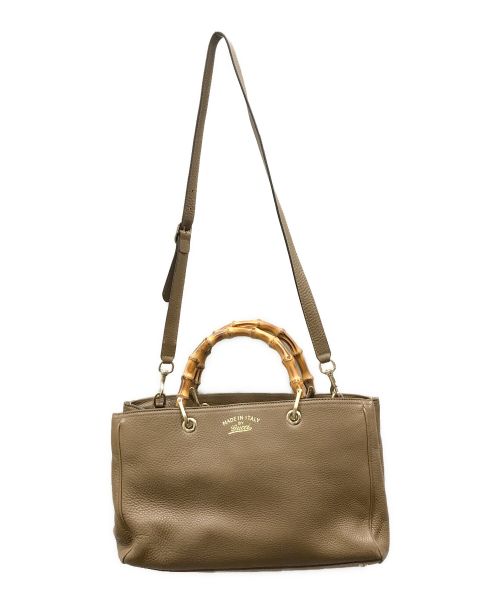 GUCCI（グッチ）GUCCI (グッチ) バンブーショッパーミディアムトート ブラウン サイズ:下記参照の古着・服飾アイテム