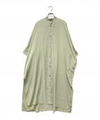 LOHENローヘン）の古着「スタンドカラーシャツワンピース」｜グリーン