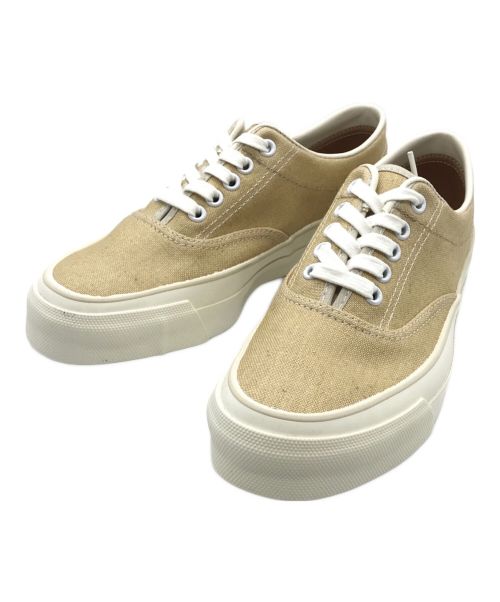 45R（フォーティファイブ・アール）45R (フォーティーファイブアール) リネンダックのスニーカー ベージュ サイズ:23の古着・服飾アイテム