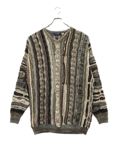 ROUNDTREE&YORKE（ラウンドツリーアンドヨーク）ROUNDTREE&YORKE (ラウンドツリーアンドヨーク) 3Dニット ベージュ サイズ:XXXLの古着・服飾アイテム