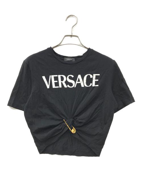 VERSACE（ヴェルサーチェ）VERSACE (ヴェルサーチェ) メデューサピン Tシャツ ブラック サイズ:36の古着・服飾アイテム