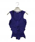 ISSEY MIYAKEイッセイミヤケ）の古着「ノースリーブ変形ニット」｜ネイビー