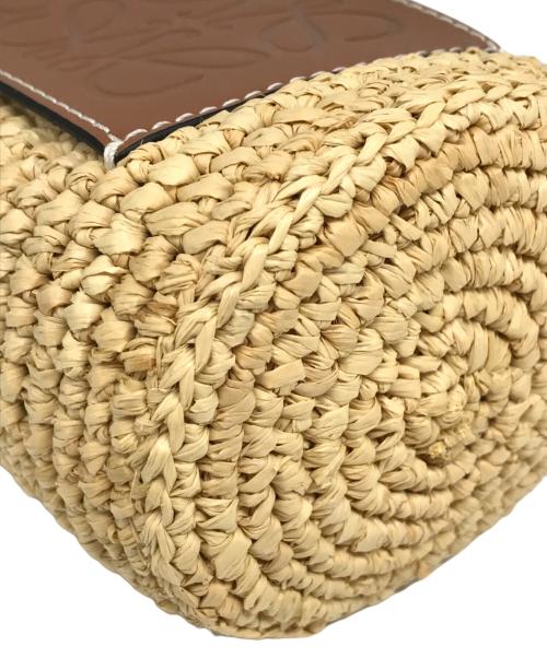 LOEWE（ロエベ）LOEWE (ロエベ) サイリンダーポケットレザートリミングラフィアポーチ ブラウン サイズ:下記参照の古着・服飾アイテム