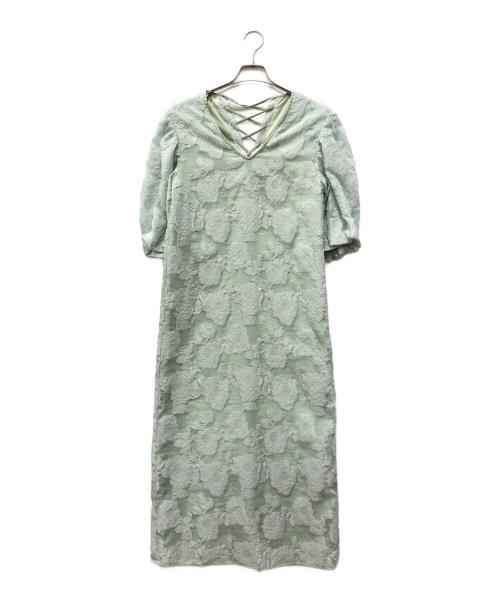 Ameri（アメリ）AMERI (アメリ) FLOWER JACQUARD STRAIGHT DRESS グリーン サイズ:Sの古着・服飾アイテム