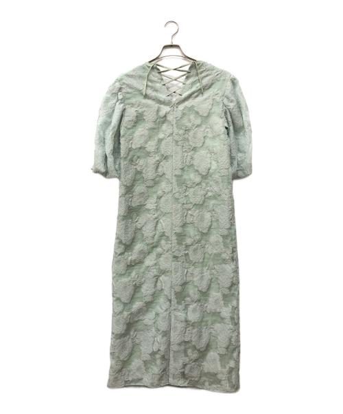 Ameri（アメリ）AMERI (アメリ) FLOWER JACQUARD STRAIGHT DRESS グリーン サイズ:Sの古着・服飾アイテム