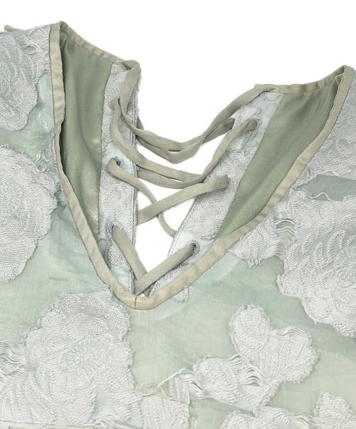 Ameri（アメリ）AMERI (アメリ) FLOWER JACQUARD STRAIGHT DRESS グリーン サイズ:Sの古着・服飾アイテム