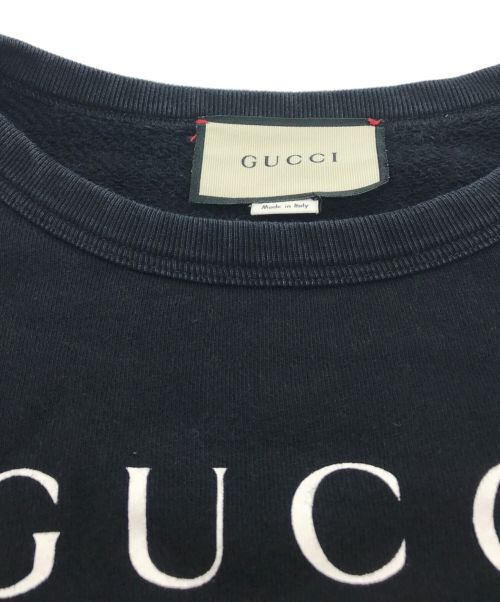 GUCCI（グッチ）GUCCI (グッチ) マウスロゴプリントクルーネックスウェット ブラック サイズ:XSの古着・服飾アイテム