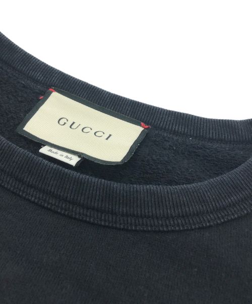 GUCCI（グッチ）GUCCI (グッチ) マウスロゴプリントクルーネックスウェット ブラック サイズ:XSの古着・服飾アイテム