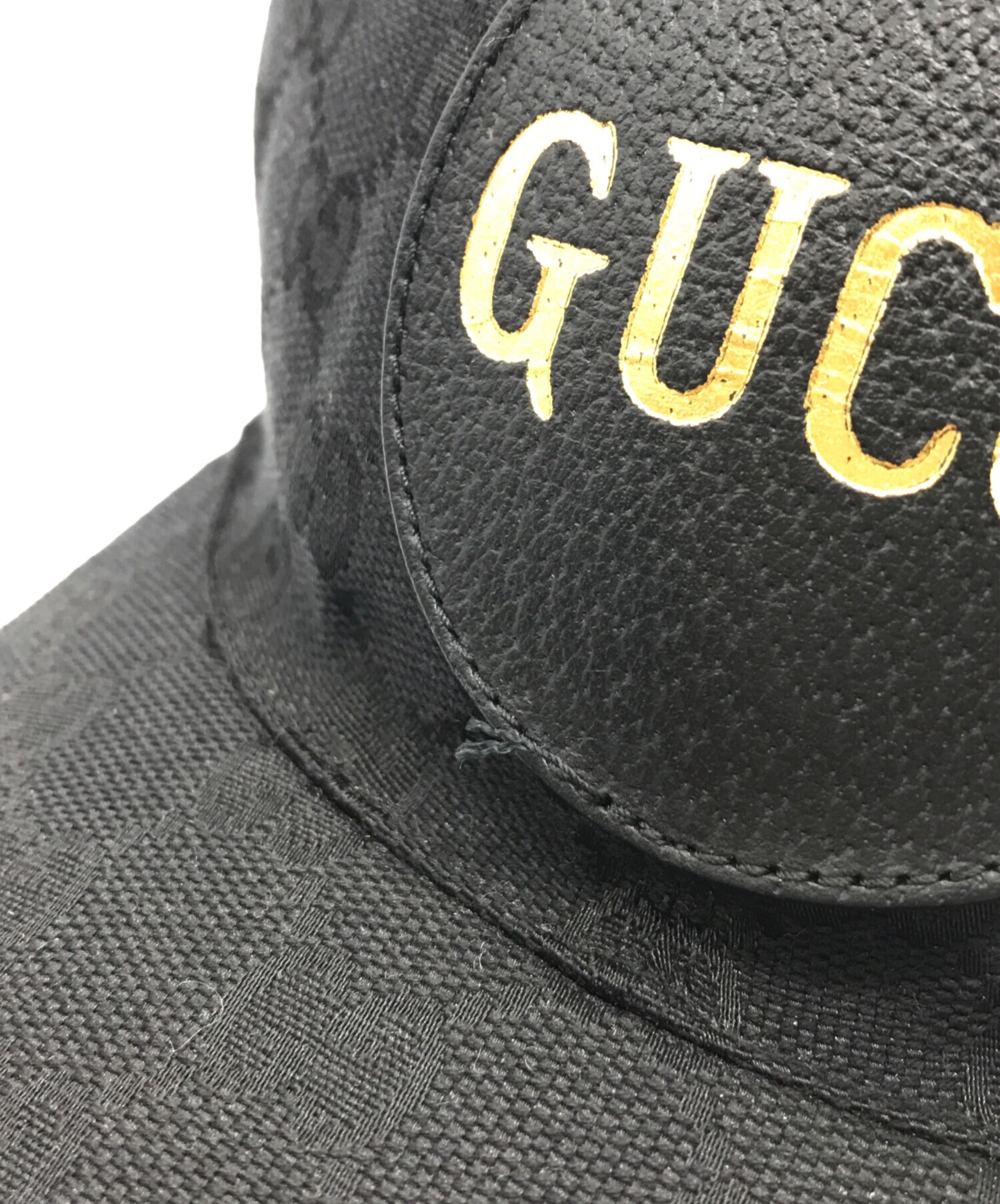 中古・古着通販】GUCCI (グッチ) レザーワッペン GGキャンバス ベース