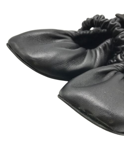 GANNI（ガニー）Ganni (ガニー) Soft Square Toe Scrunchie Ballerina ブラック サイズ:36の古着・服飾アイテム