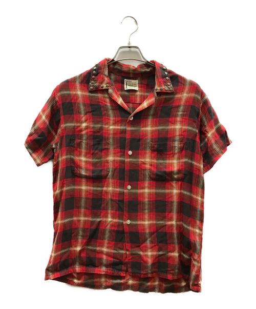 Sears（シアーズ）Sears (シアーズ) レーヨンウールS/Sシャツ レッド サイズ:Lの古着・服飾アイテム