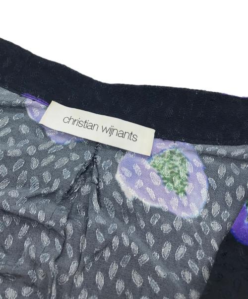 christian wijnants（クリスチャン ワイナンツ）christian wijnants (クリスチャン ワイナンツ) 花柄ワンピース ネイビー サイズ:34の古着・服飾アイテム
