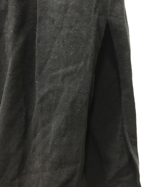 Y's（ワイズ）Y's (ワイズ) ムラ糸天竺サイドスリット半袖丸首ワンピース ブラック サイズ:2の古着・服飾アイテム
