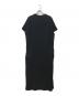 Y's (ワイズ) ムラ糸天竺サイドスリット半袖丸首ワンピース ブラック サイズ:2：8000円