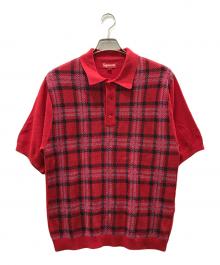 SUPREME（シュプリーム）の古着「Plaid Knit S/S Polo」｜レッド