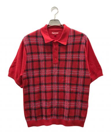 中古・古着通販】SUPREME (シュプリーム) Plaid Knit S/S Polo レッド