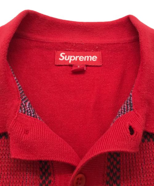 SUPREME（シュプリーム）SUPREME (シュプリーム) Plaid Knit S/S Polo レッド サイズ:Sの古着・服飾アイテム