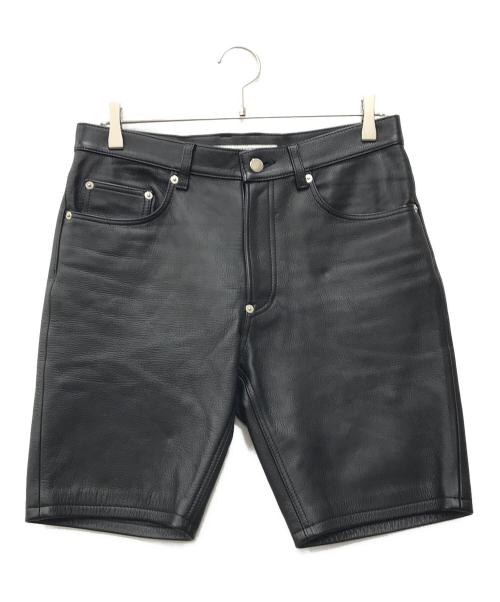 JOHN LAWRENCE SULLIVAN（ジョン ローレンス サリバン）JOHN LAWRENCE SULLIVAN (ジョン ローレンス サリバン) レザーショーツ ブラック サイズ:46の古着・服飾アイテム