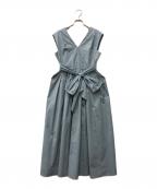 FRAY IDフレイ アイディー）の古着「フレンチショルダータフタドレス」｜ブルー