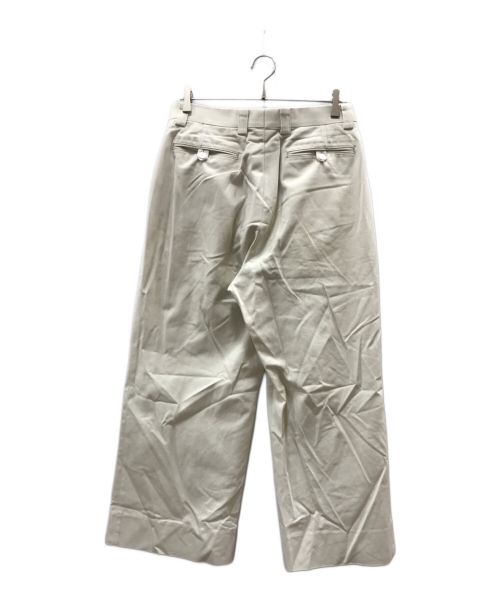 INTERIM（インテリム）INTERIM (インテリム) トルコオーガニックコットンドリル 2タック ワイドテーパードスラックス アイボリー サイズ:4の古着・服飾アイテム