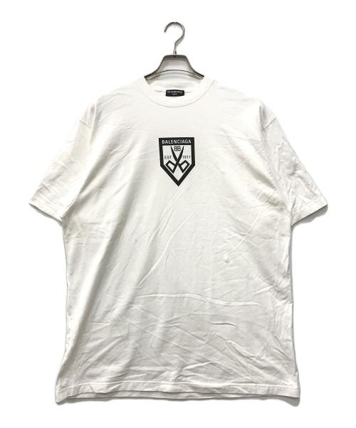 BALENCIAGA（バレンシアガ）BALENCIAGA (バレンシアガ) シザースロゴプリントオーバーサイズTシャツ ホワイト サイズ:Sの古着・服飾アイテム